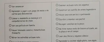 La lista de deberes para el verano La lista de deberes para el verano