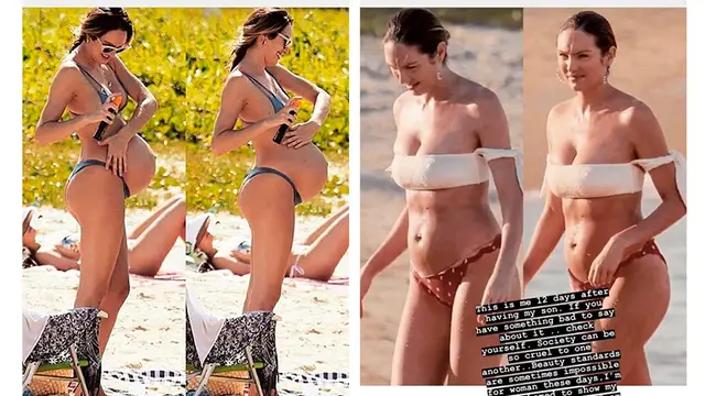 La modelo de Victoria's Secret Candice Swanepoel después de dar a luz