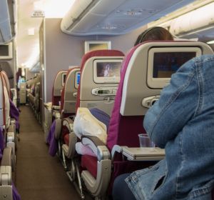 El interior de un avión El interior de un avión
