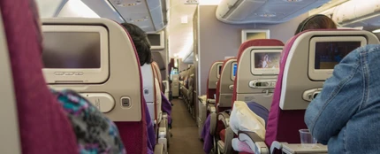 El interior de un avión El interior de un avión