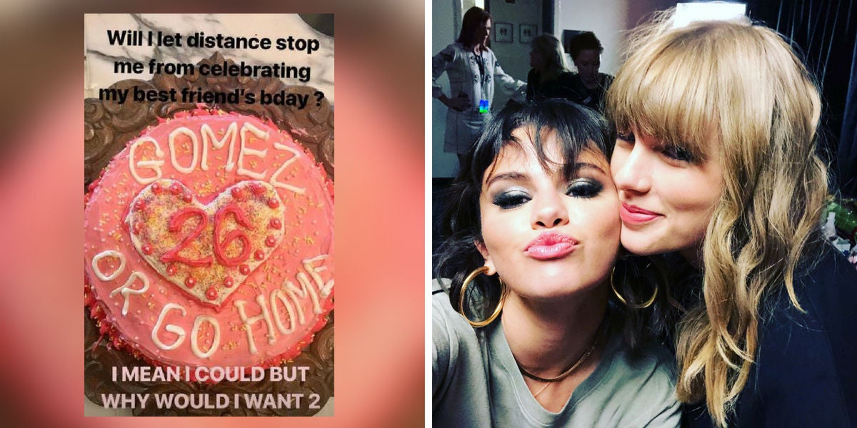 Taylor Swift envía una tarta a Selena Gomez por su cumpleaños