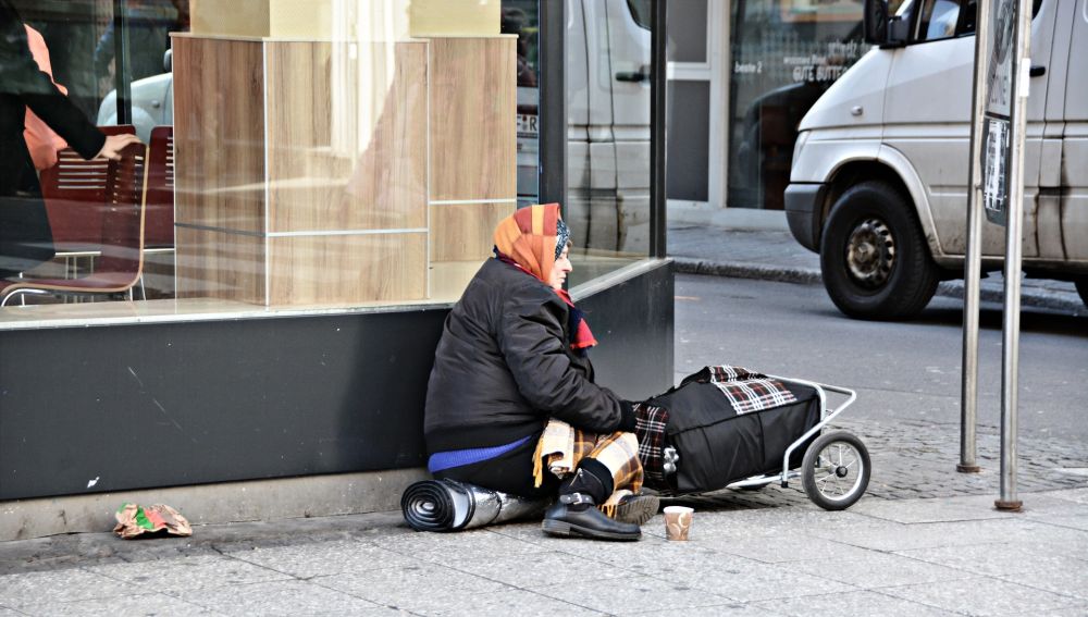 Una persona sin hogar
