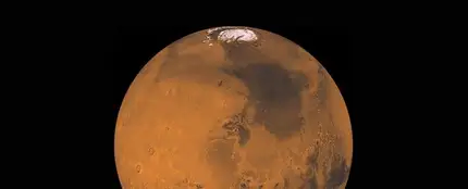 Imagen de la capa de hielo en el polo sur de Marte Imagen de la capa de hielo en el polo sur de Marte