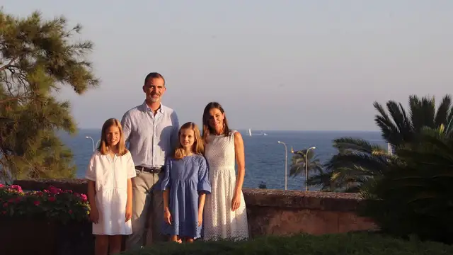 Posado de la familia real en Palma de Mallorca