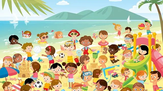 ¿Eres capaz de encontrar a la pareja de gemelos perdida en esta playa?