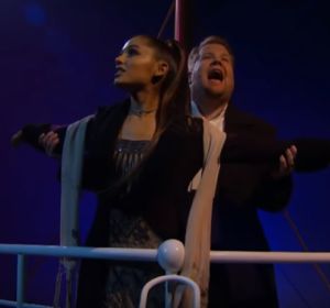 Ariana Grande y James Corden Ariana Grande y James Corden