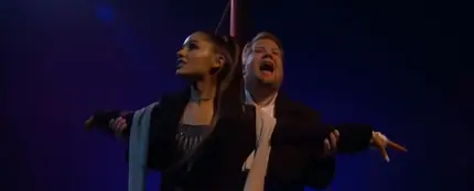 Ariana Grande y James Corden Ariana Grande y James Corden