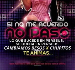 Flyer de la discoteca Perseus Flyer de la discoteca Perseus