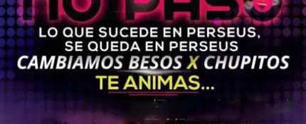 Flyer de la discoteca Perseus Flyer de la discoteca Perseus