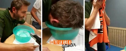 Frank Blanco en la prueba del '¿Glup, glup, qué?' Frank Blanco en la prueba del '¿Glup, glup, qué?'