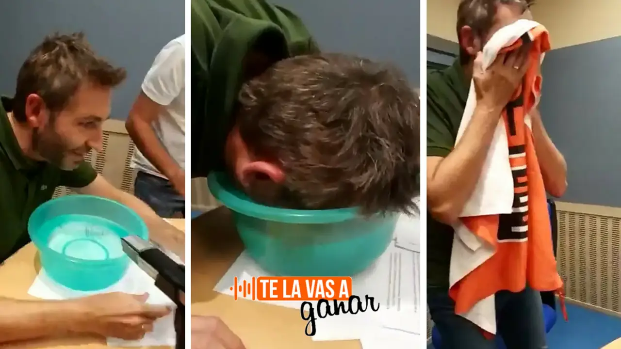 Frank Blanco en la prueba del '¿Glup, glup, qué?' Frank Blanco en la prueba del '¿Glup, glup, qué?'
