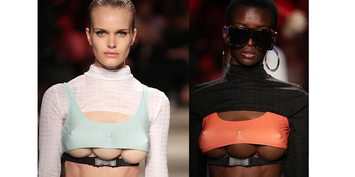 Las modelos con "tres pechos" de la firma italiana GCDS en la Milán Fashion Week