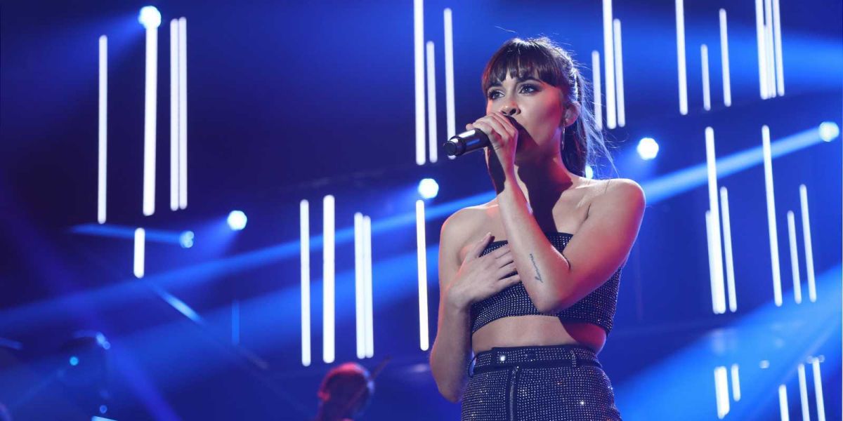 Aitana durante su actuación en la primera gala de OT