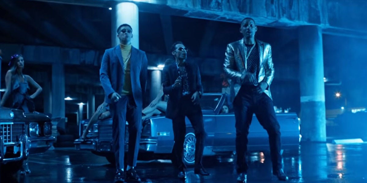 Marc Anthony, Will Smith y Bad Bunny en el videoclip de ‘Está rico’