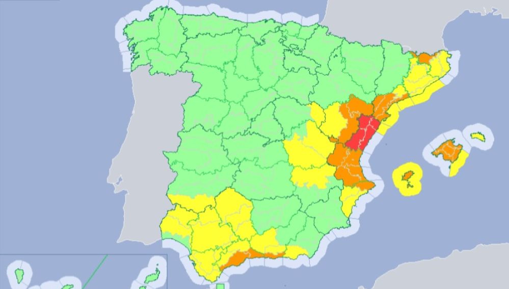 Mapa de España ante una de las peores gotas frías