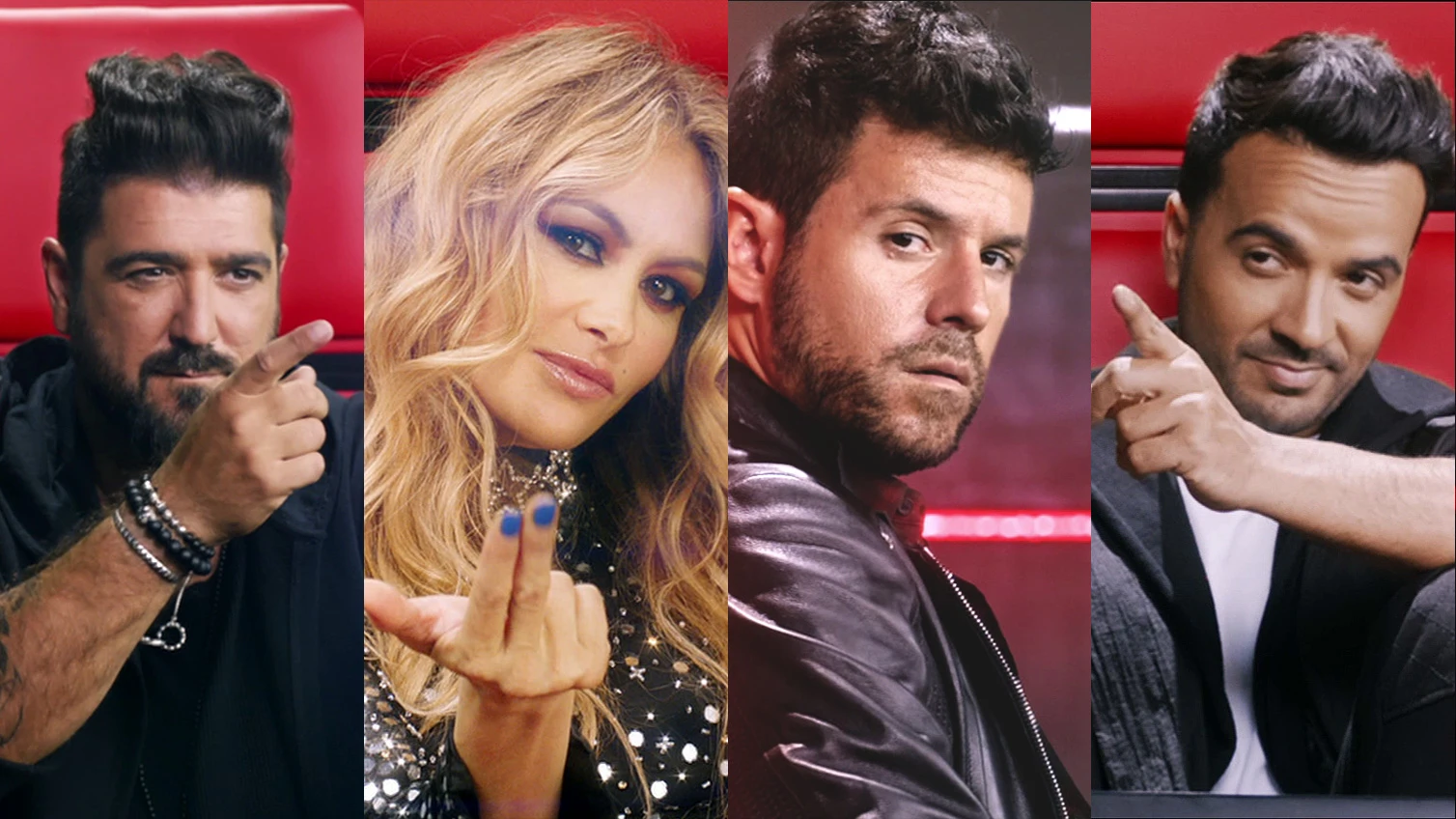 Paulina Rubio, Luis Fonsi, Pablo López y Antonio Orozco