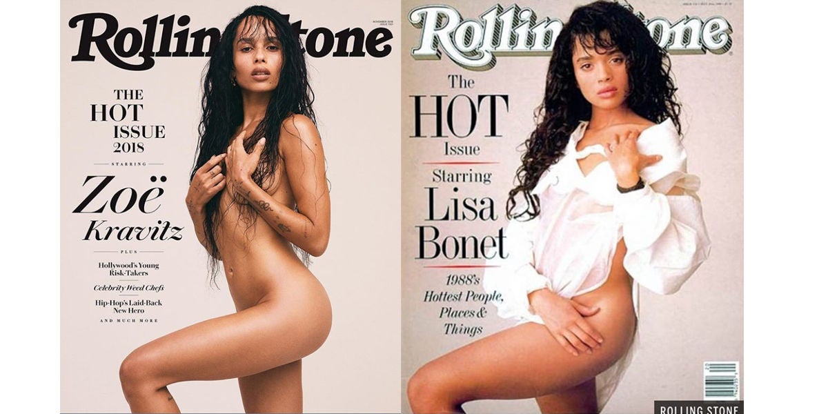 Zoë Kravitz imita la portada de su padre 30 años después