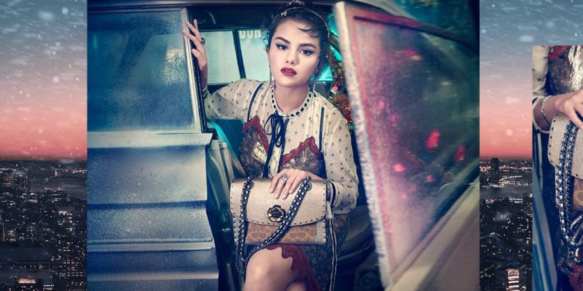 Selena Gomez en la campaña de Navidad de Coach