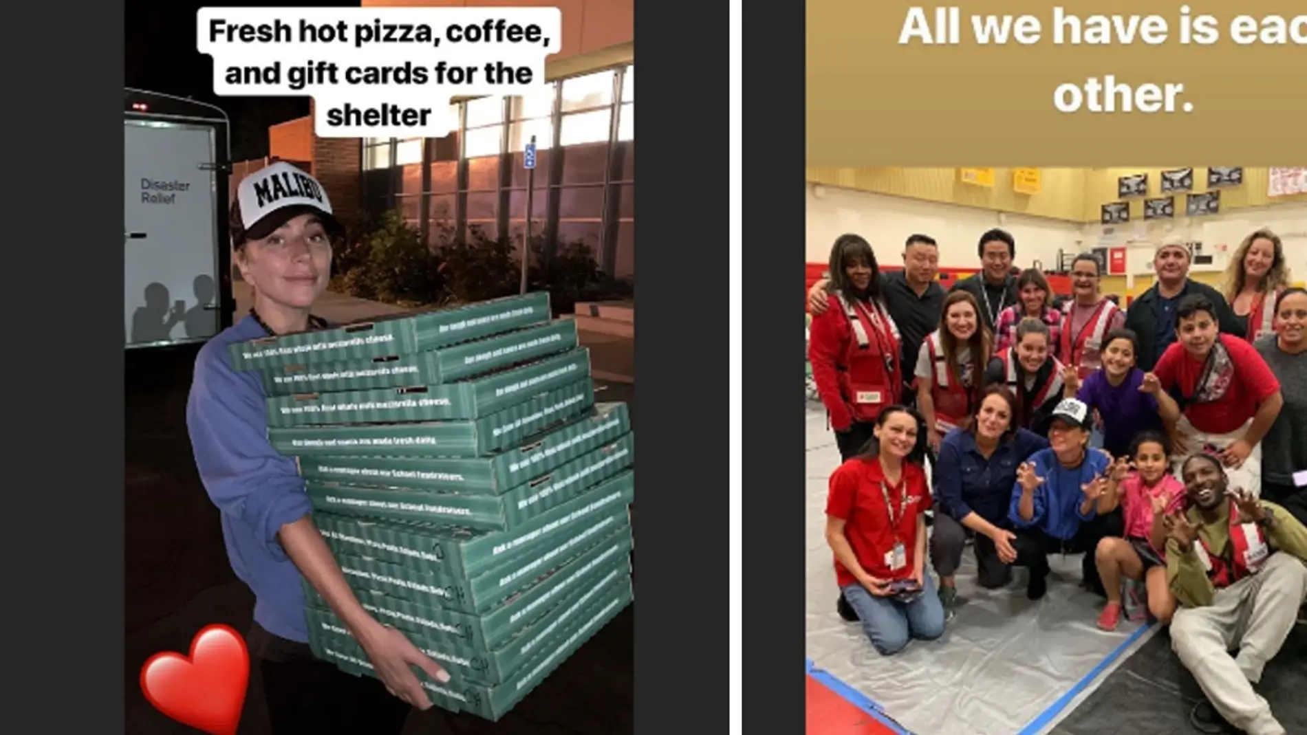 Lady Gaga llevando pizzas en California
