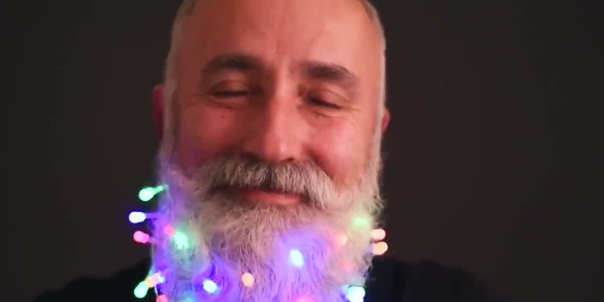 Luces navideñas en la barba
