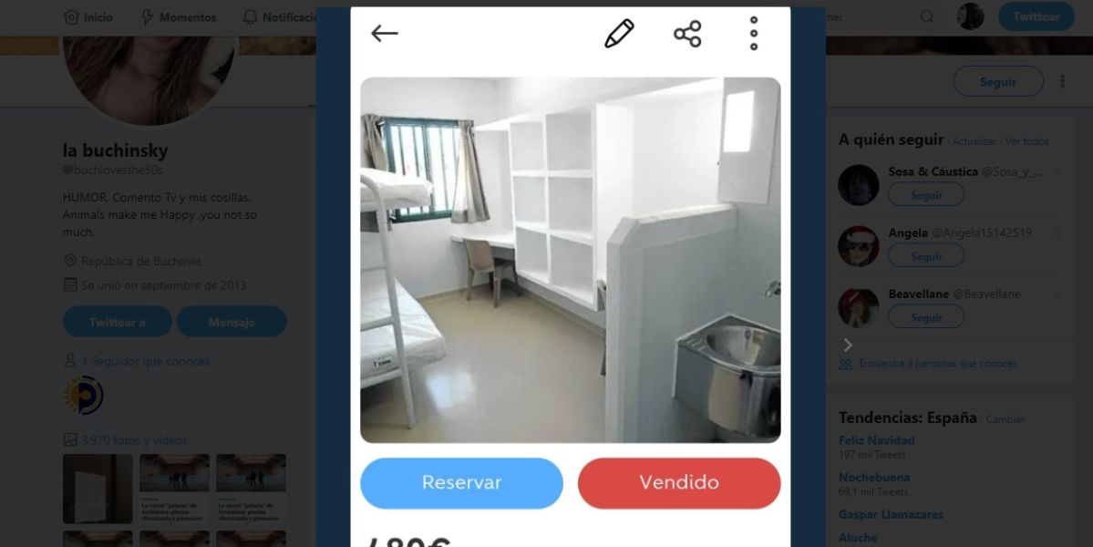 Anuncio de alquiler de una celda