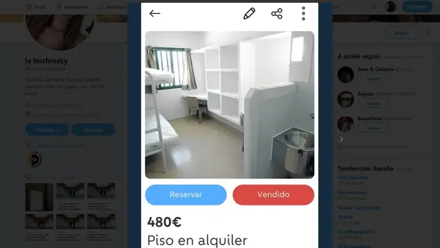 Anuncio de alquiler de una celda