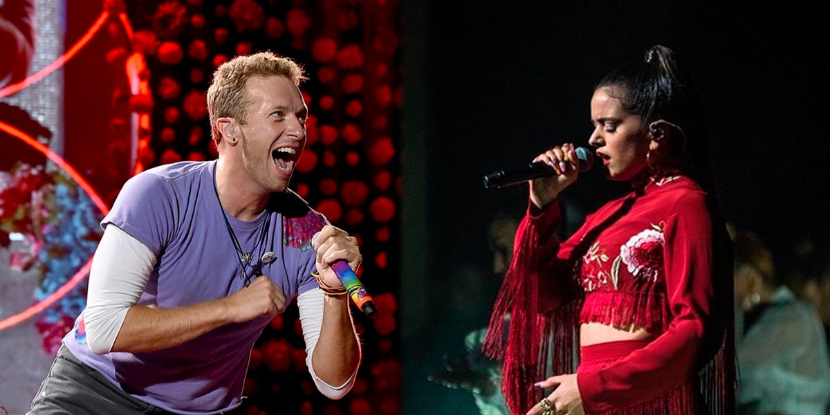 Chris Martin de Coldplay y Rosalía