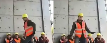 El impresionante baile de un obrero a lo Michael Jackson El impresionante baile de un obrero a lo Michael Jackson