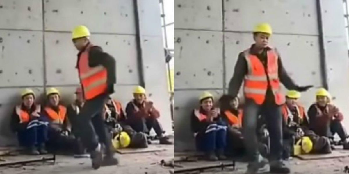 El impresionante baile de un obrero a lo Michael Jackson