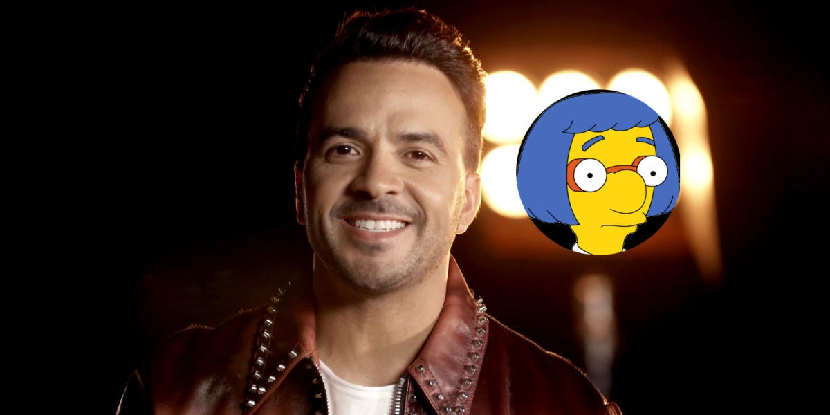 El parecido razonable de Luis Fonsi con la madre de Milhouse