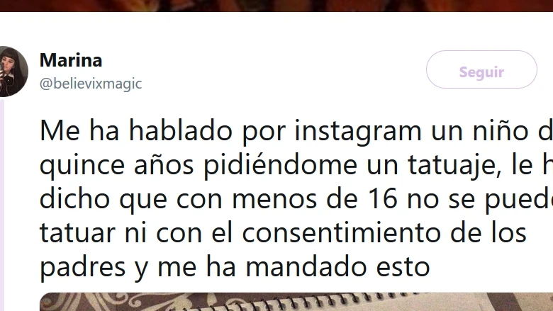 Un niño le pidió que le hiciera un tatuaje Un niño le pidió que le hiciera un tatuaje