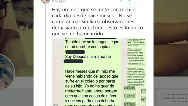 El aplaudido mensaje de una madre a los padres del niño que le hace bullying a su hijo