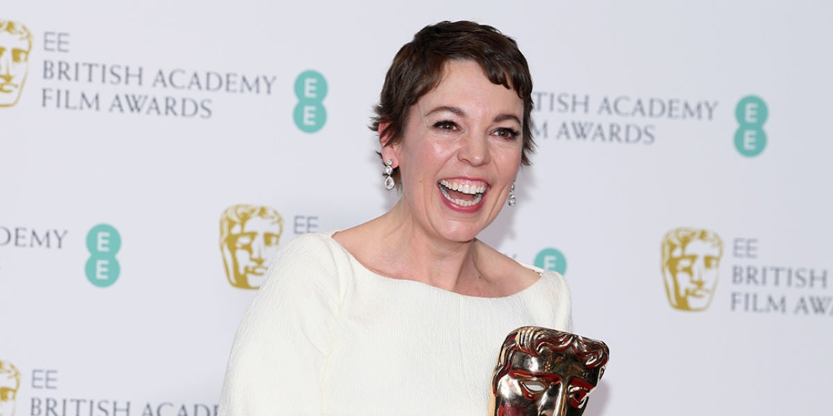 Olivia Colman con su Premios BAFTA