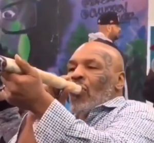 Mike Tyson, fumándose un porro gigante Mike Tyson, fumándose un porro gigante