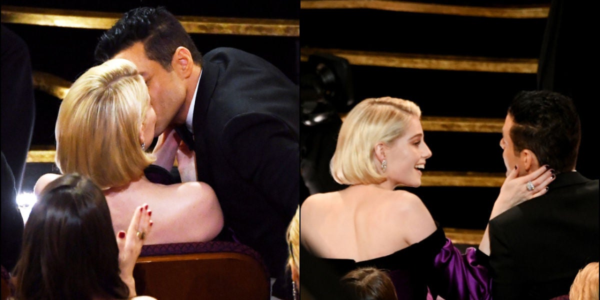 Lucy Boynton y Rami Malek en los Oscar 2019