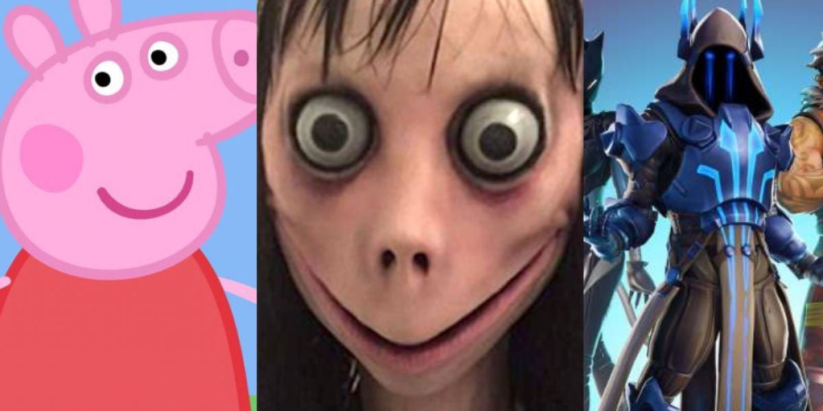 momo aparece en peppa pig y fortnite - dibujos de fortnite e