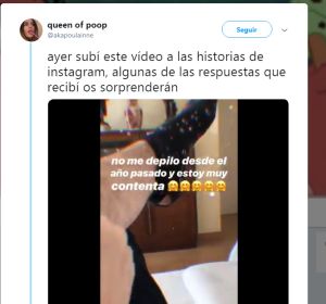 La tuitera @akapoulainne celebra que lleva un año sin depilarse La tuitera @akapoulainne celebra que lleva un año sin depilarse