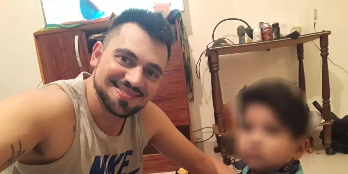Matías Devincenzi y el pequeño Santino