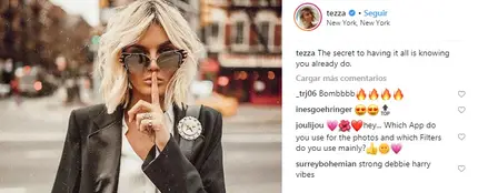 Perfil de Tezza en Instagram Perfil de Tezza en Instagram