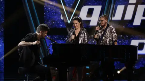 Pablo López canta ‘El patio’ con Auba Murillo y Andrés Martín en la Semifinal de ‘La Voz’ Pablo López canta ‘El patio’ con Auba Murillo y Andrés Martín en la Semifinal de ‘La Voz’