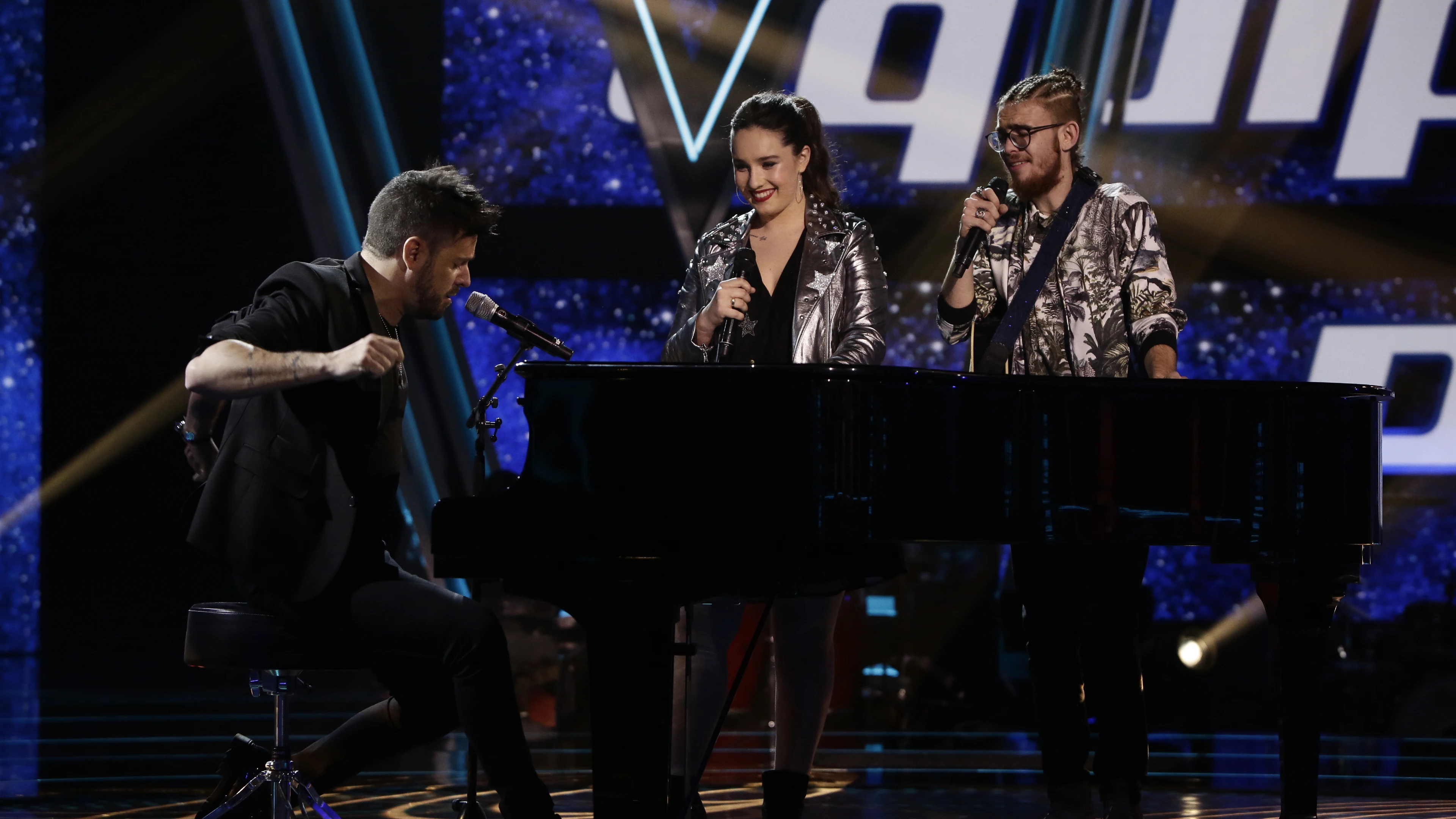 Pablo López canta ‘El patio’ con Auba Murillo y Andrés Martín en la Semifinal de ‘La Voz’ Pablo López canta ‘El patio’ con Auba Murillo y Andrés Martín en la Semifinal de ‘La Voz’