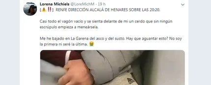 Una joven denuncia una desagradable escena sufrida en un tren de cercanías Una joven denuncia una desagradable escena sufrida en un tren de cercanías