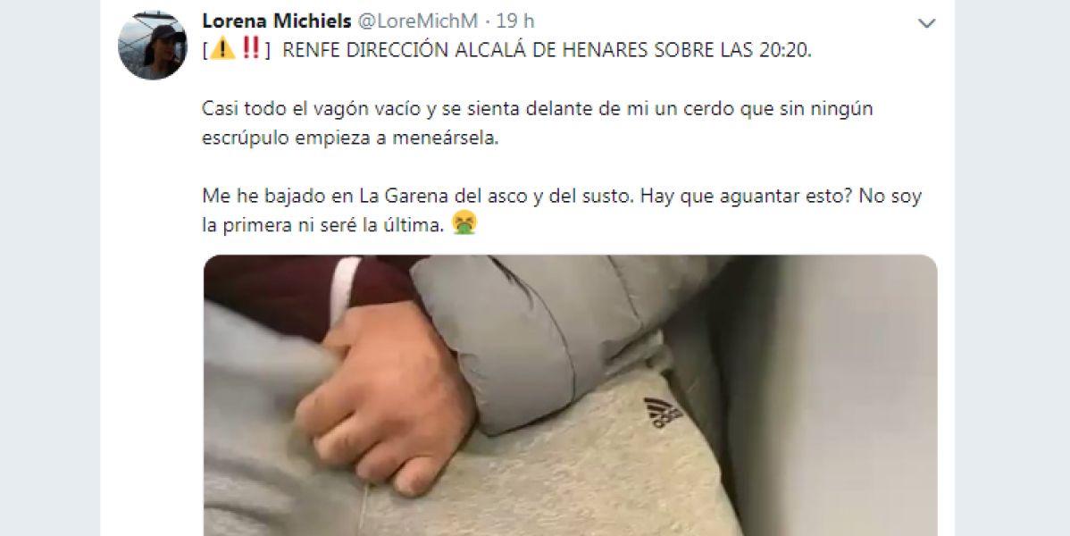 Una joven denuncia una desagradable escena sufrida en un tren de cercanías