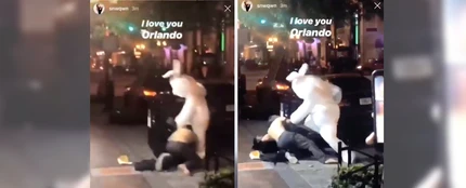 Pelea en las calles de Orlando con un conejo de Pascua Pelea en las calles de Orlando con un conejo de Pascua