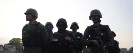 Un grupo de militares en la base de La Carlota, al este de Caracas Un grupo de militares en la base de La Carlota, al este de Caracas