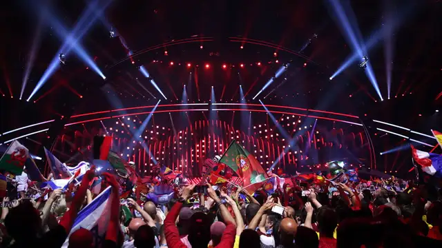 Vista del escenario del festival de Eurovisión.