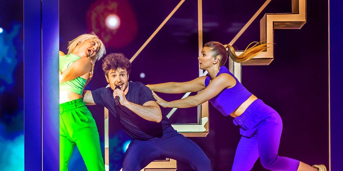 El representante español de Eurovisión, Miki Núñez, en el segundo ensayo