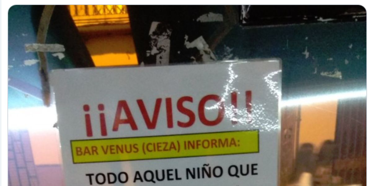 Cartel de un bar de Murcia