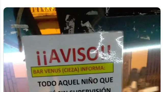Cartel de un bar de Murcia