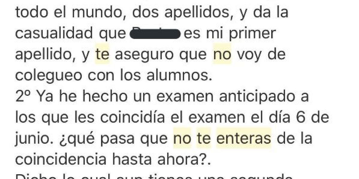 E-mail del profesor español